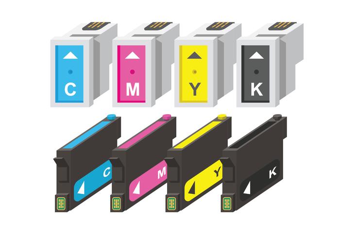 CMYK-vectoren van de inktcartridge vector