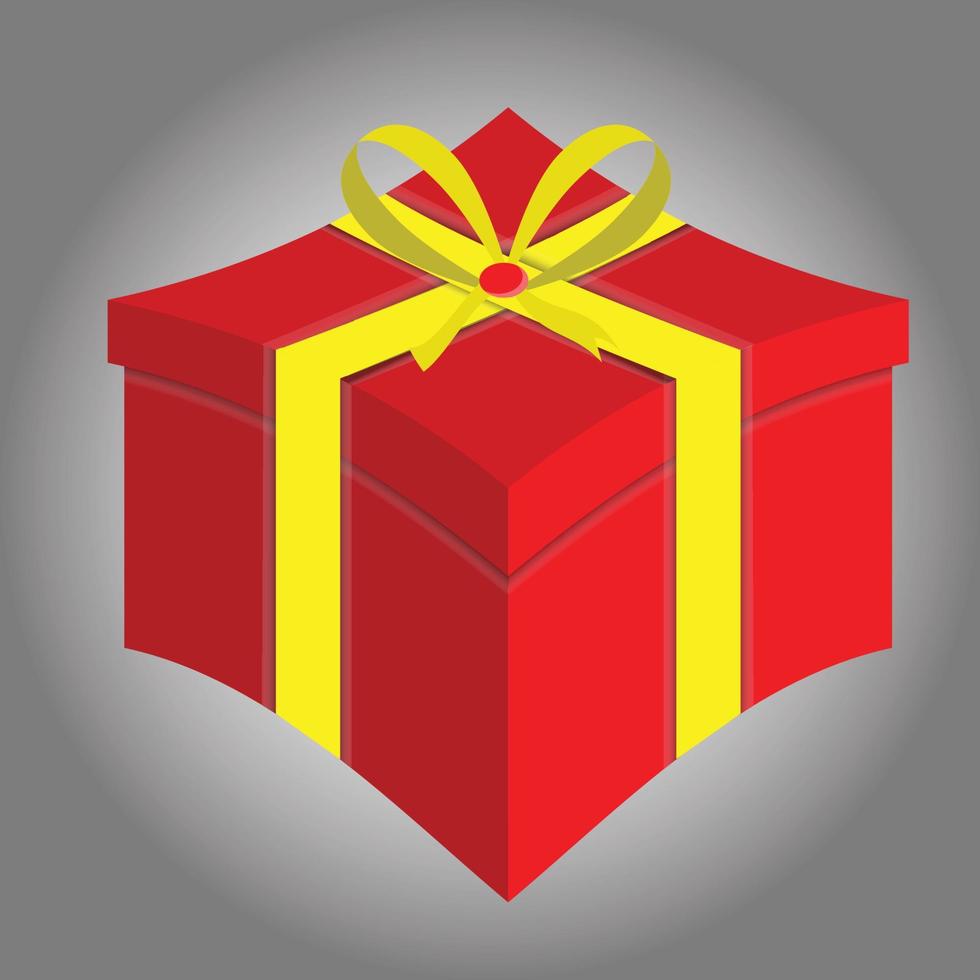 rood geschenk doos en geel lint icoon met vector het dossier