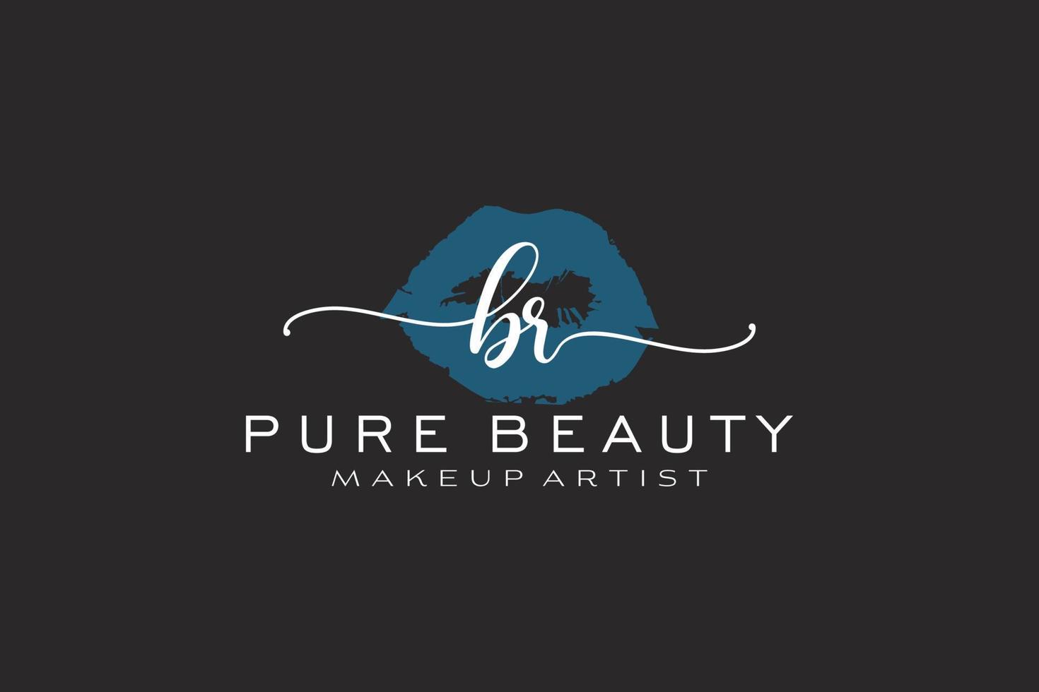 eerste br waterverf lippen premade logo ontwerp, logo voor bedenken artiest bedrijf branding, blozen schoonheid winkel logo ontwerp, schoonschrift logo met creatief sjabloon. vector