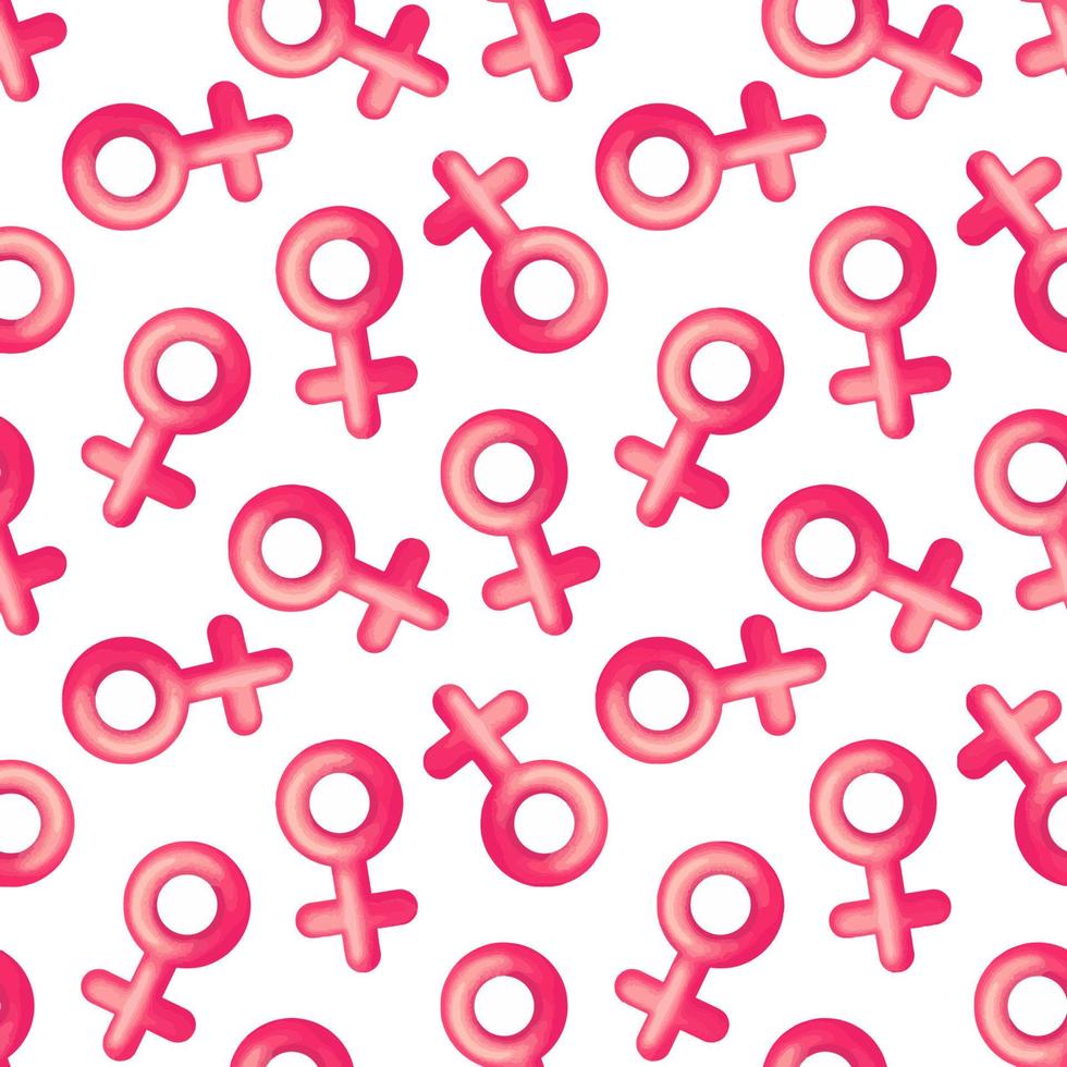 naadloos patroon van roze vrouw geslacht symbool vector