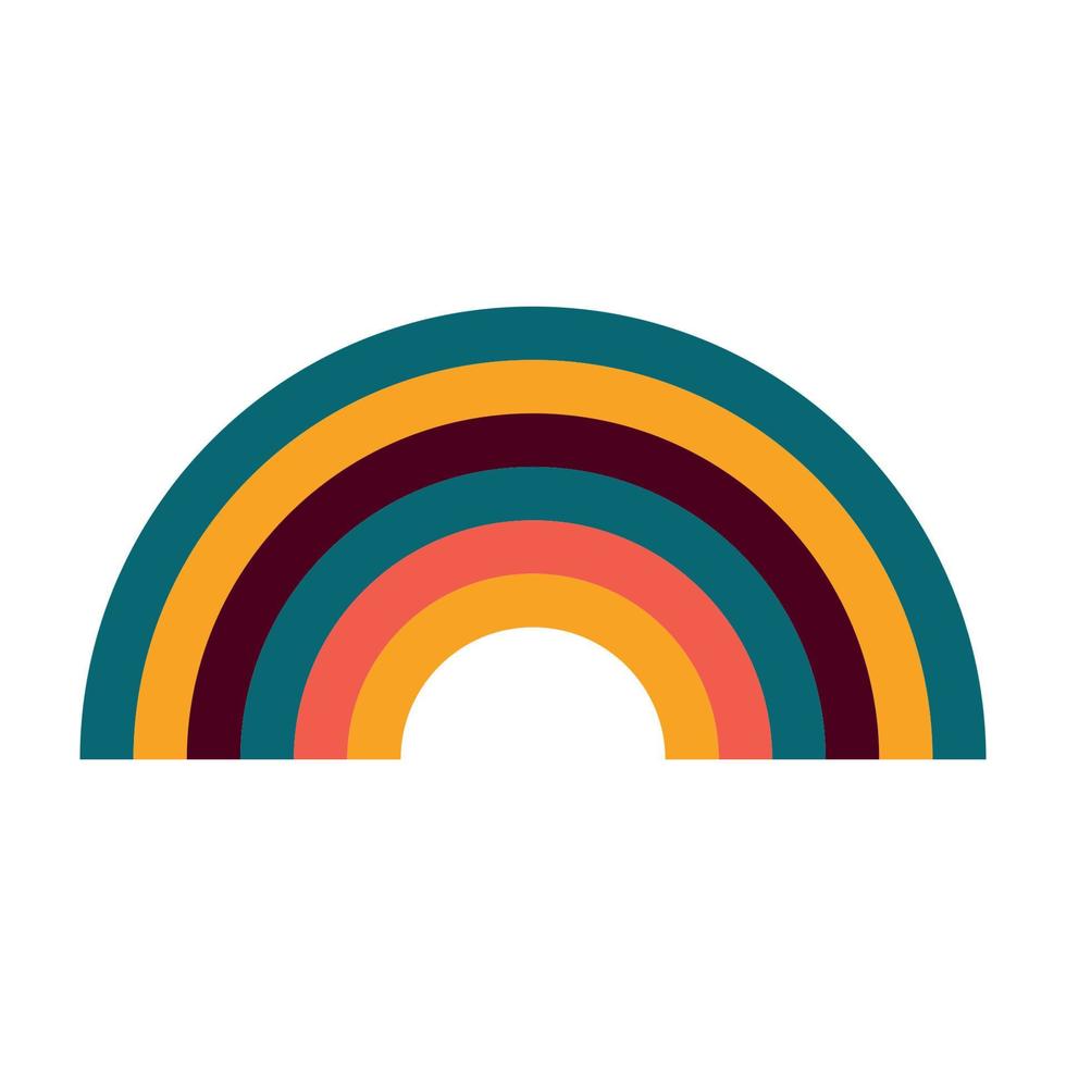 groovy regenboog .vector illustratie in retro stijl vector