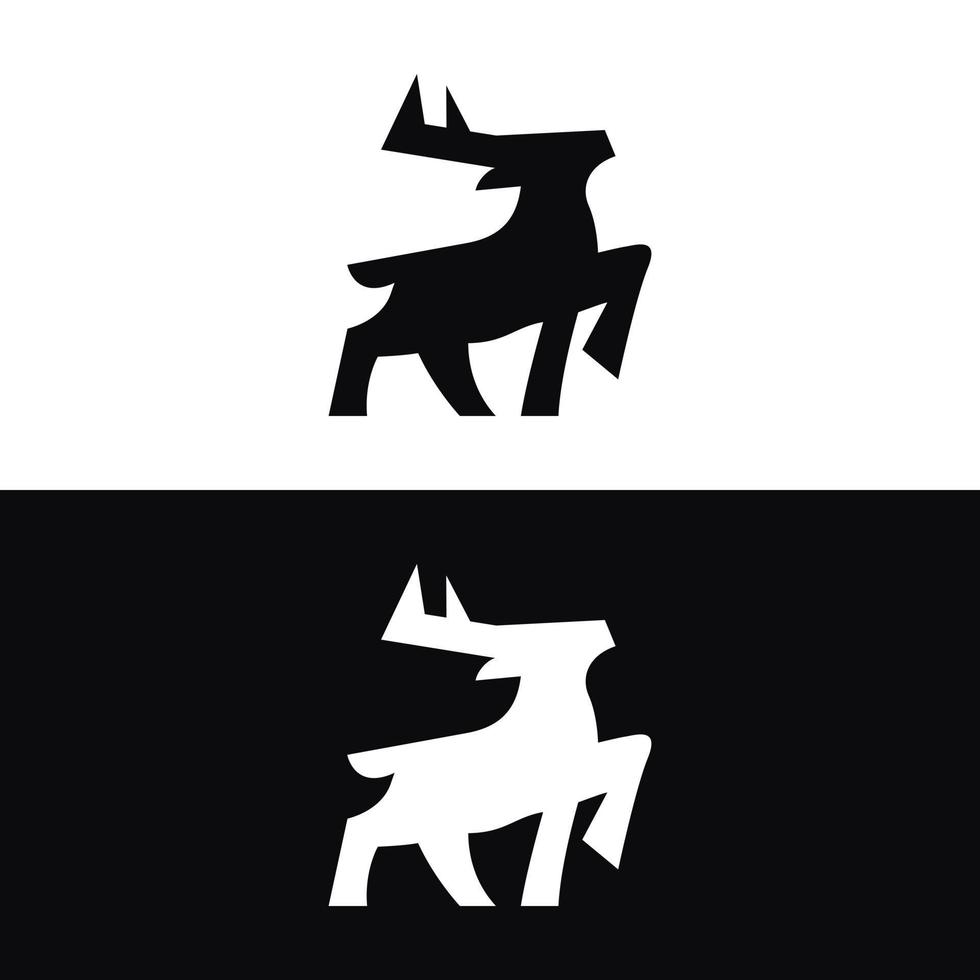 silhouet stijl hert logo illustratie vector