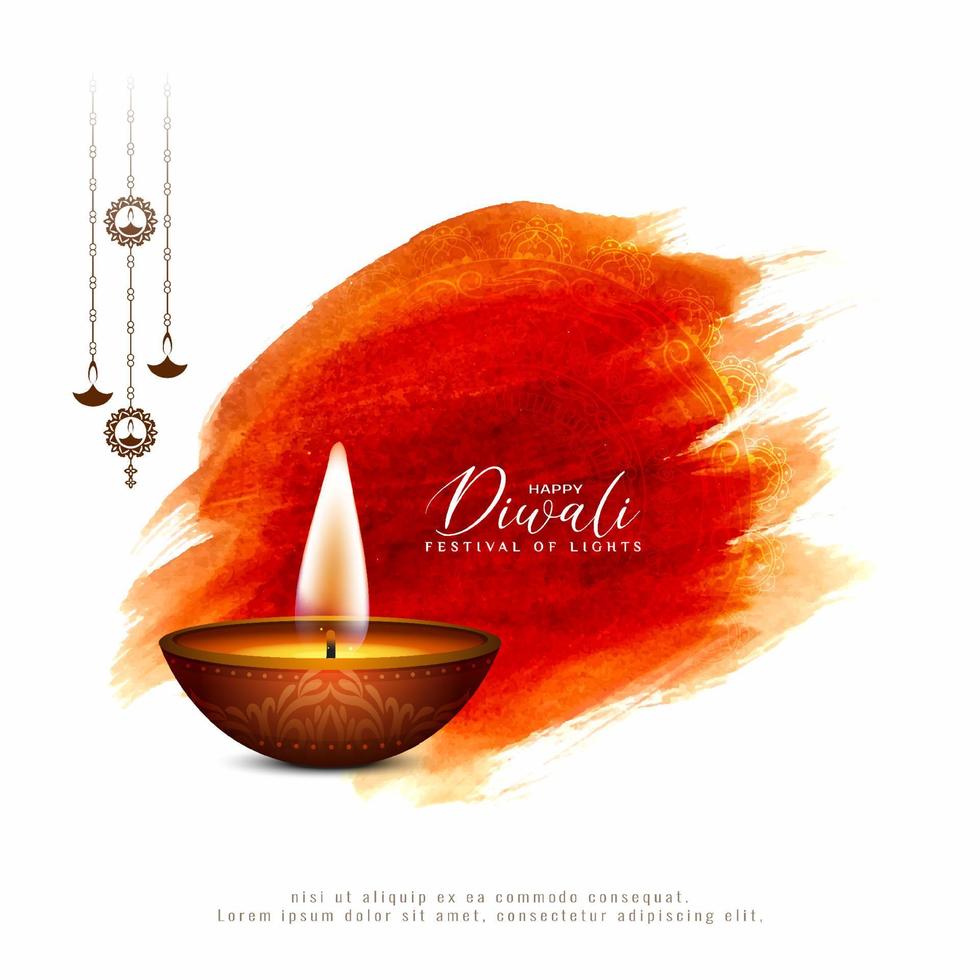 mooi gelukkig diwali festival viering groet kaart ontwerp vector