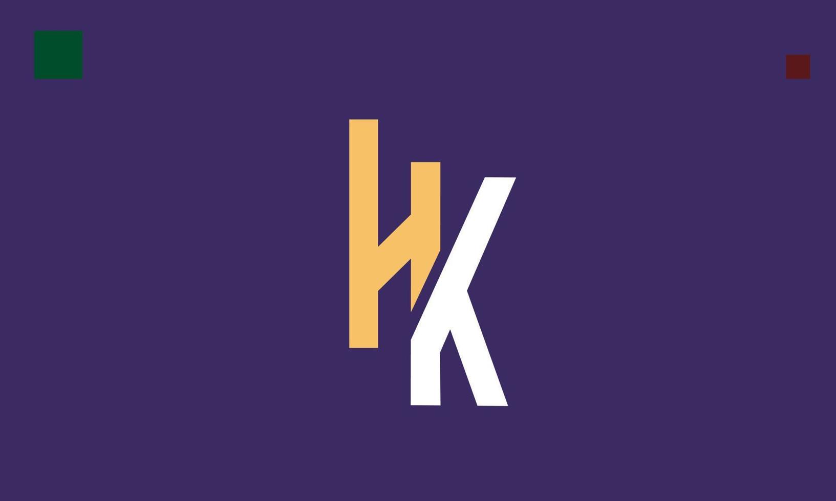 alfabet letters initialen monogram logo hk, kh, h en k vector