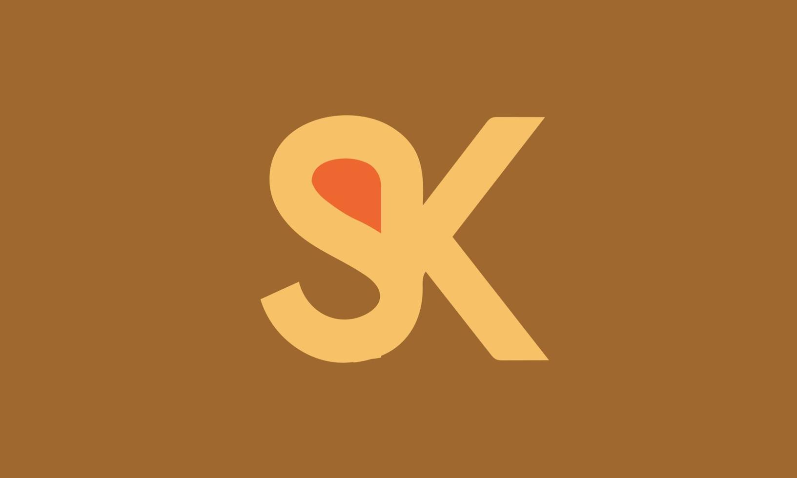 alfabet letters initialen monogram logo sk, ks, s en k vector