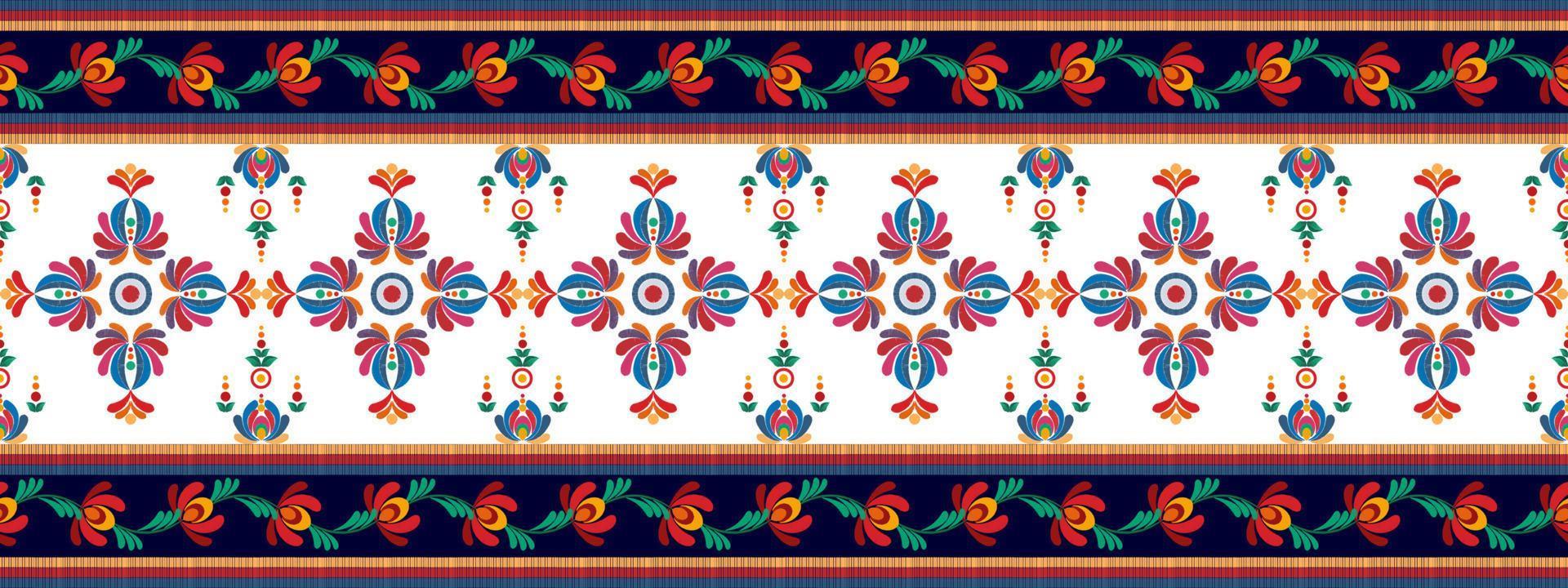 ikat etnisch naadloos patroon decoratie ontwerp. aztec kleding stof tapijt boho mandala's textiel decor behang. tribal inheems motief ornamenten ikkat traditioneel borduurwerk vector Hongaars Pools Moravisch