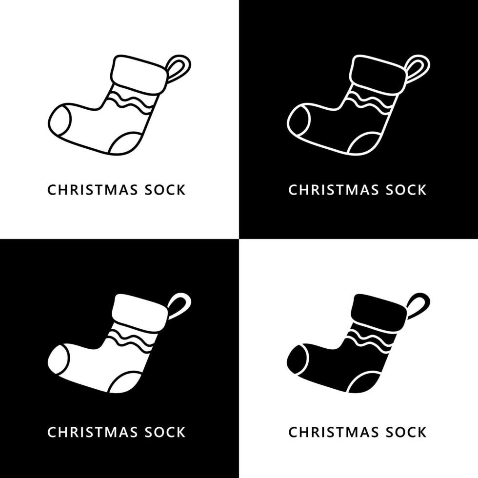 Kerstmis sok illustratie. winter mode geschenk logo icoon vector