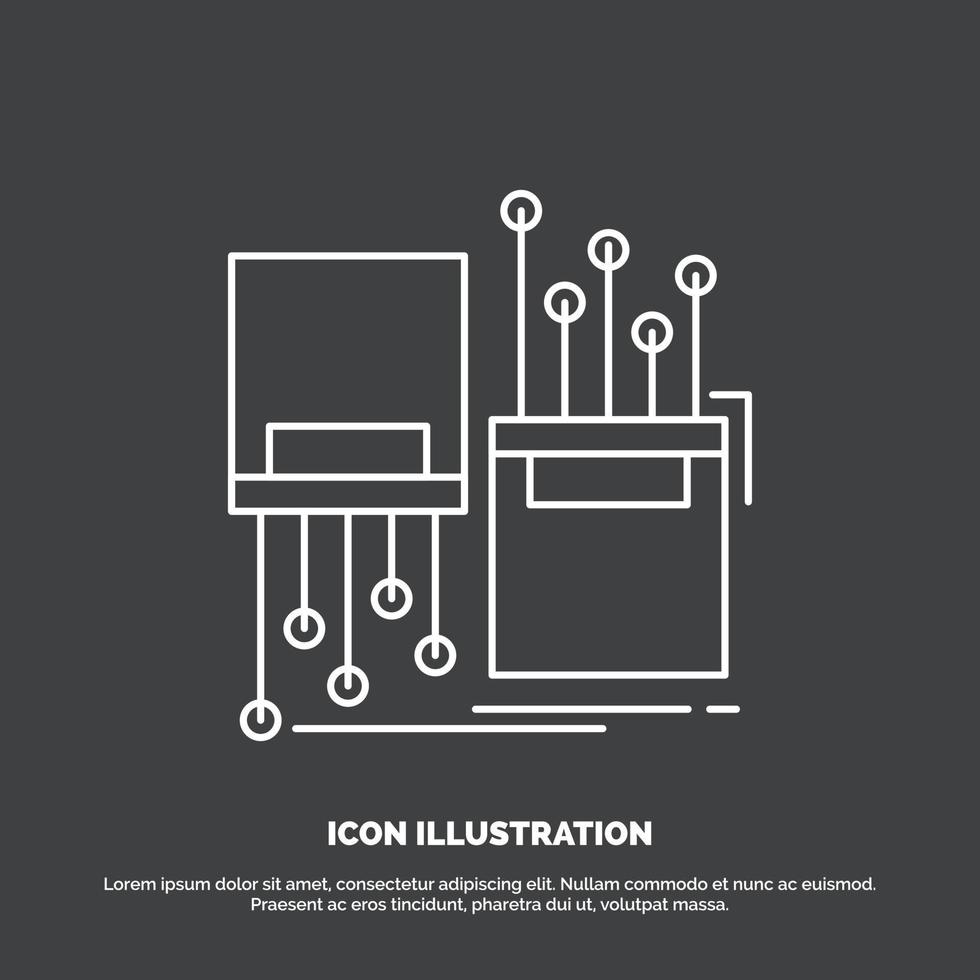 digitaal. vezel. elektronisch. rijbaan. kabel icoon. lijn vector symbool voor ui en ux. website of mobiel toepassing