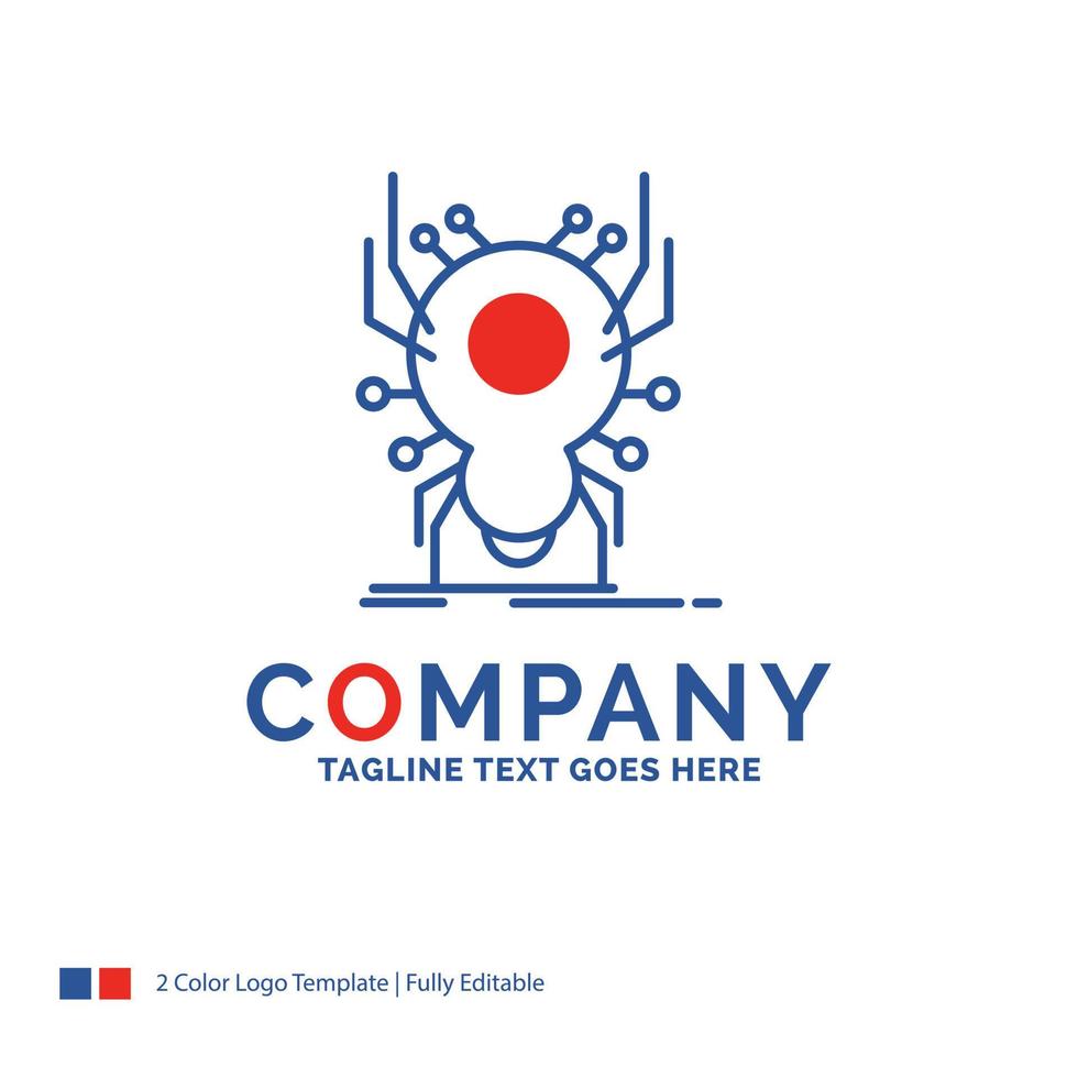 bedrijf naam logo ontwerp voor beestje. insect. spin. virus. app. blauw en rood merk naam ontwerp met plaats voor slogan. abstract creatief logo sjabloon voor klein en groot bedrijf. vector