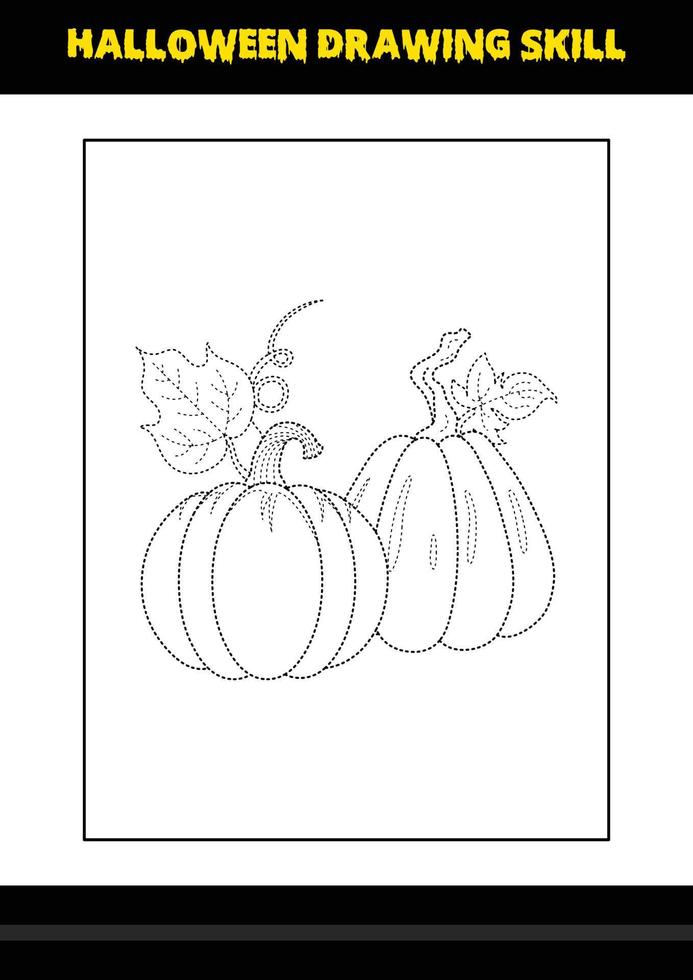 halloween tekening vaardigheid voor kinderen. halloween tekening vaardigheid kleur bladzijde voor kinderen. vector