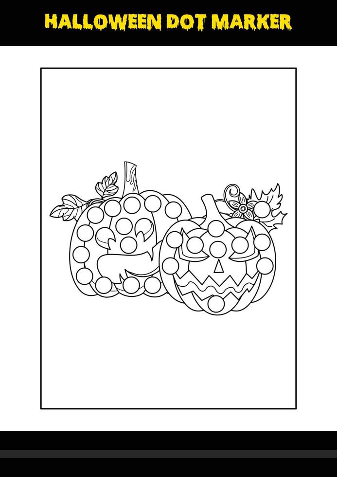 halloween punt markeerstift kleur bladzijde voor kinderen. lijn kunst kleur bladzijde ontwerp voor kinderen. vector