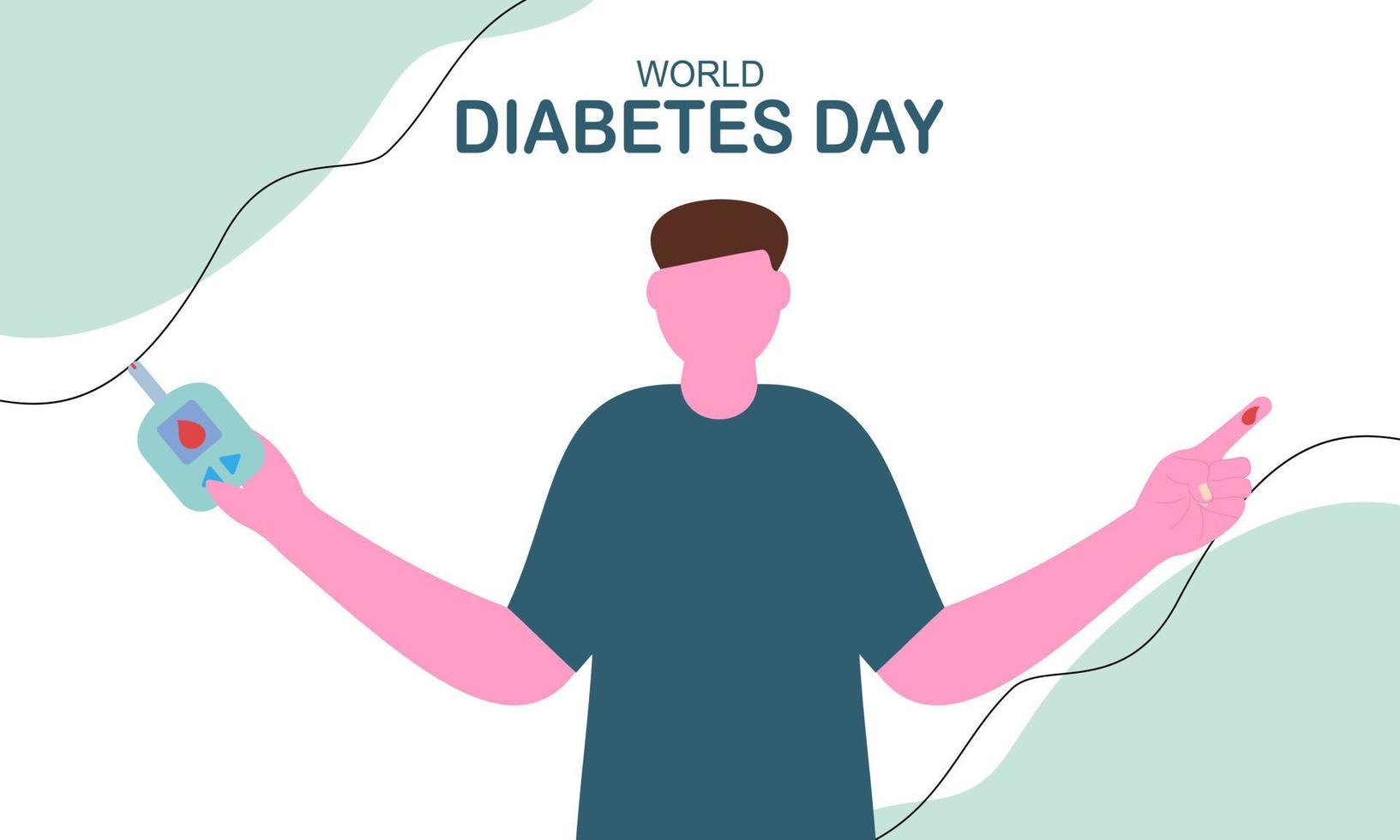 wereld diabetes dag achtergrond, bloed glucose testen meter en insuline productie concept vector