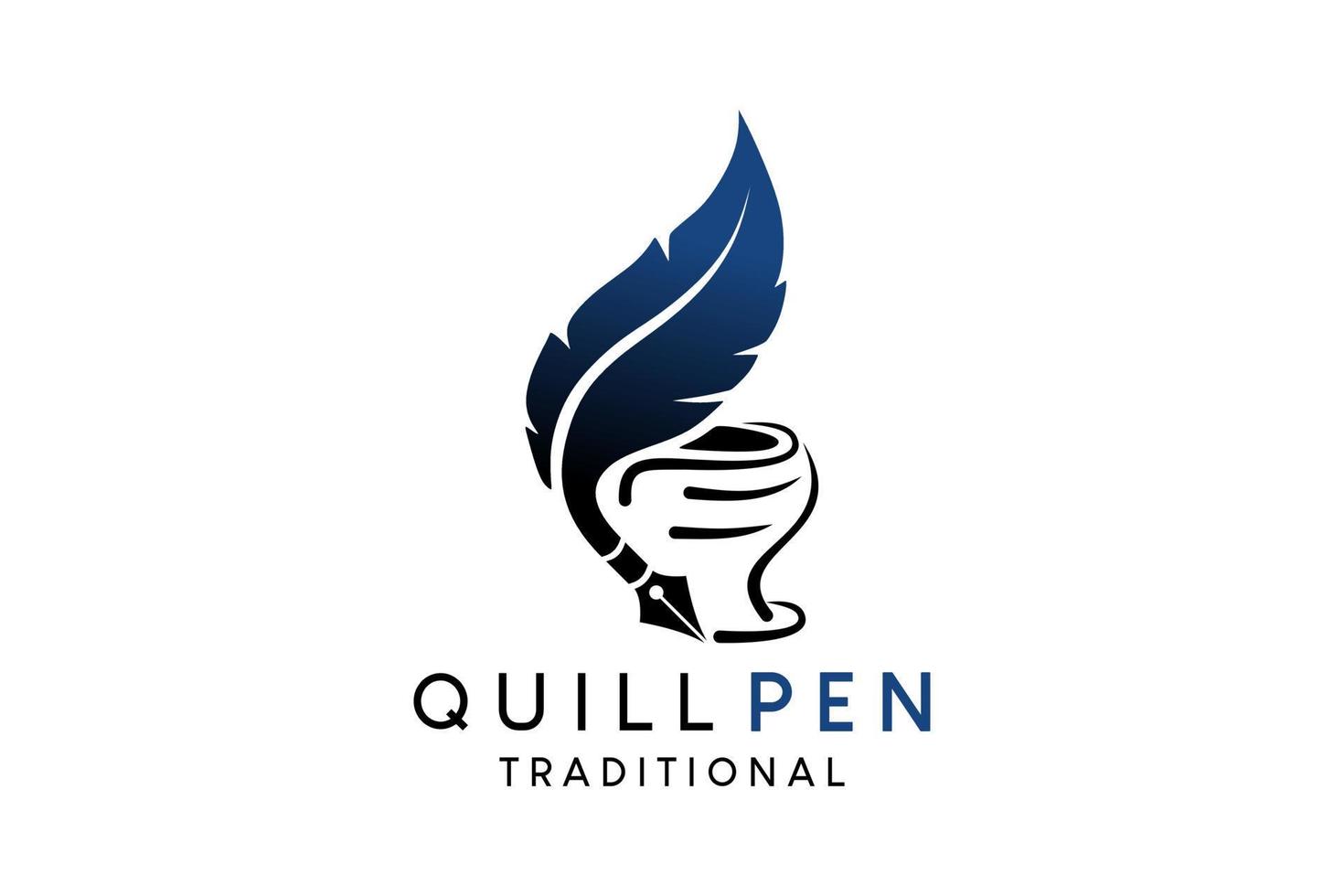 veer pen logo ontwerp, vector illustratie