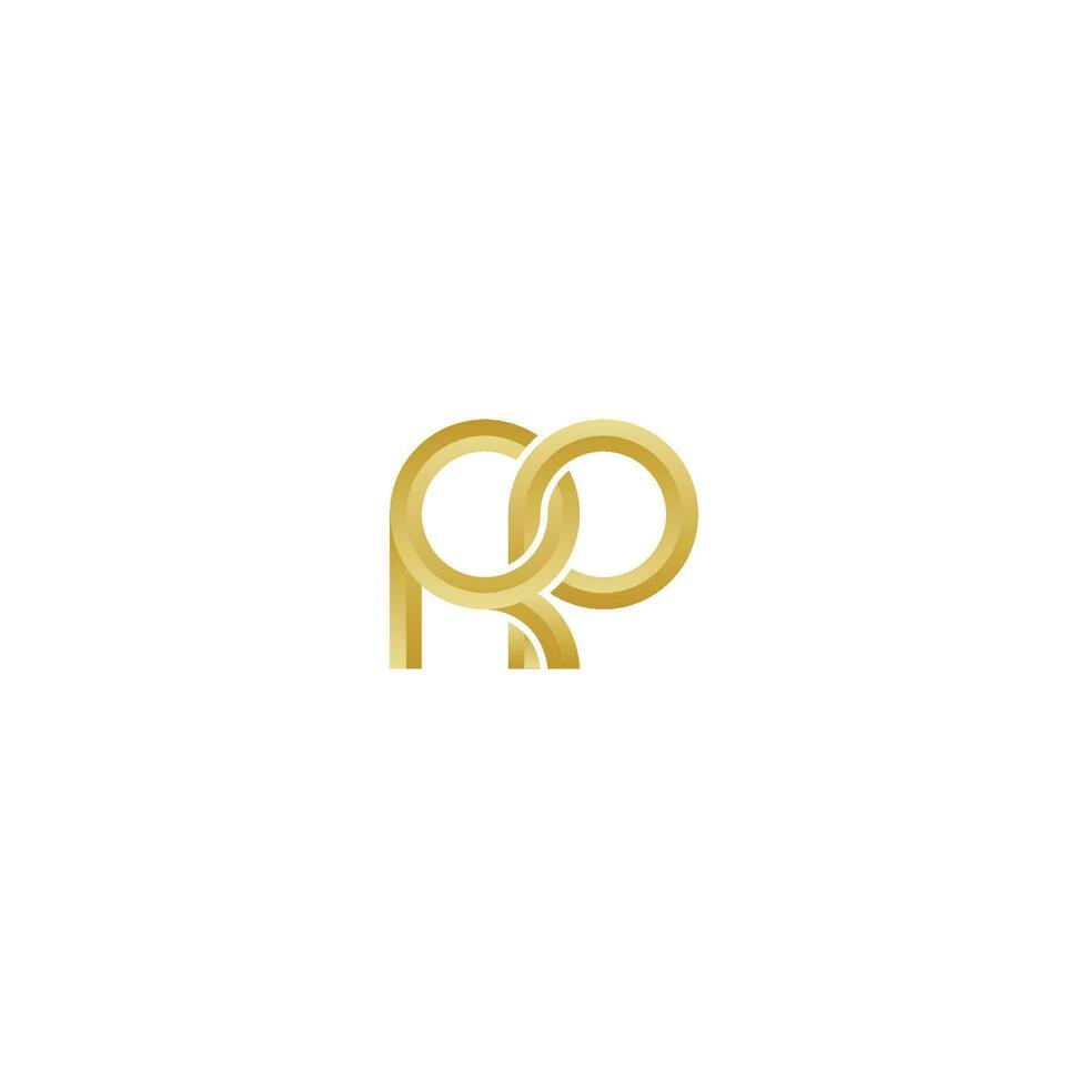 elegant gouden brief rp minimaal gemakkelijk modern logo vector eps 10