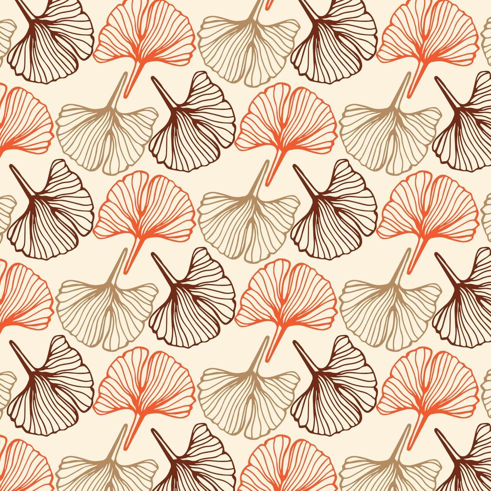 hand- getrokken patroon ginkgo behang ontwerp vector. vector