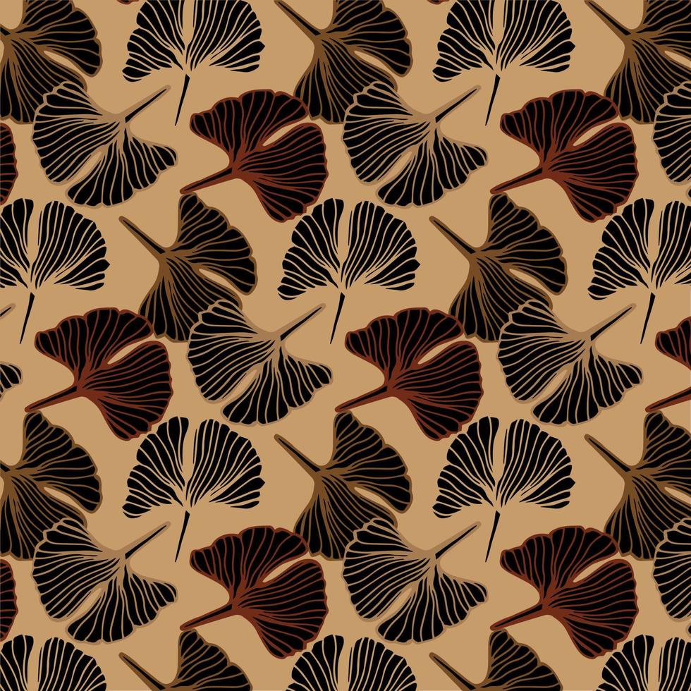 hand- getrokken patroon ginkgo behang ontwerp vector. vector