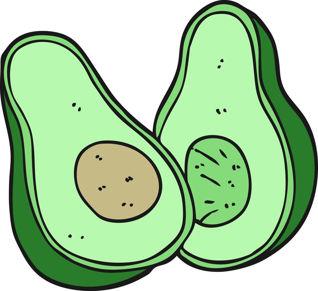 tekening tekenfilm avocado vector