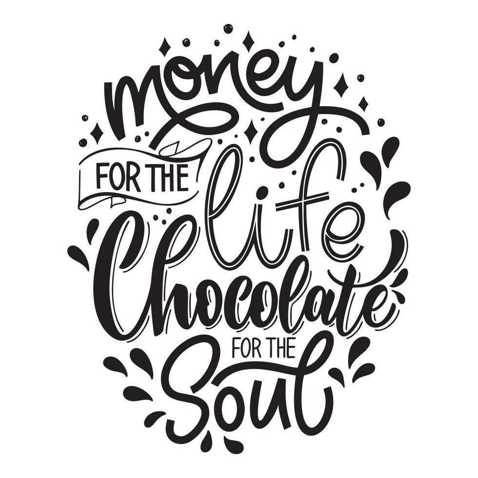 chocola hand- belettering citaat. vector