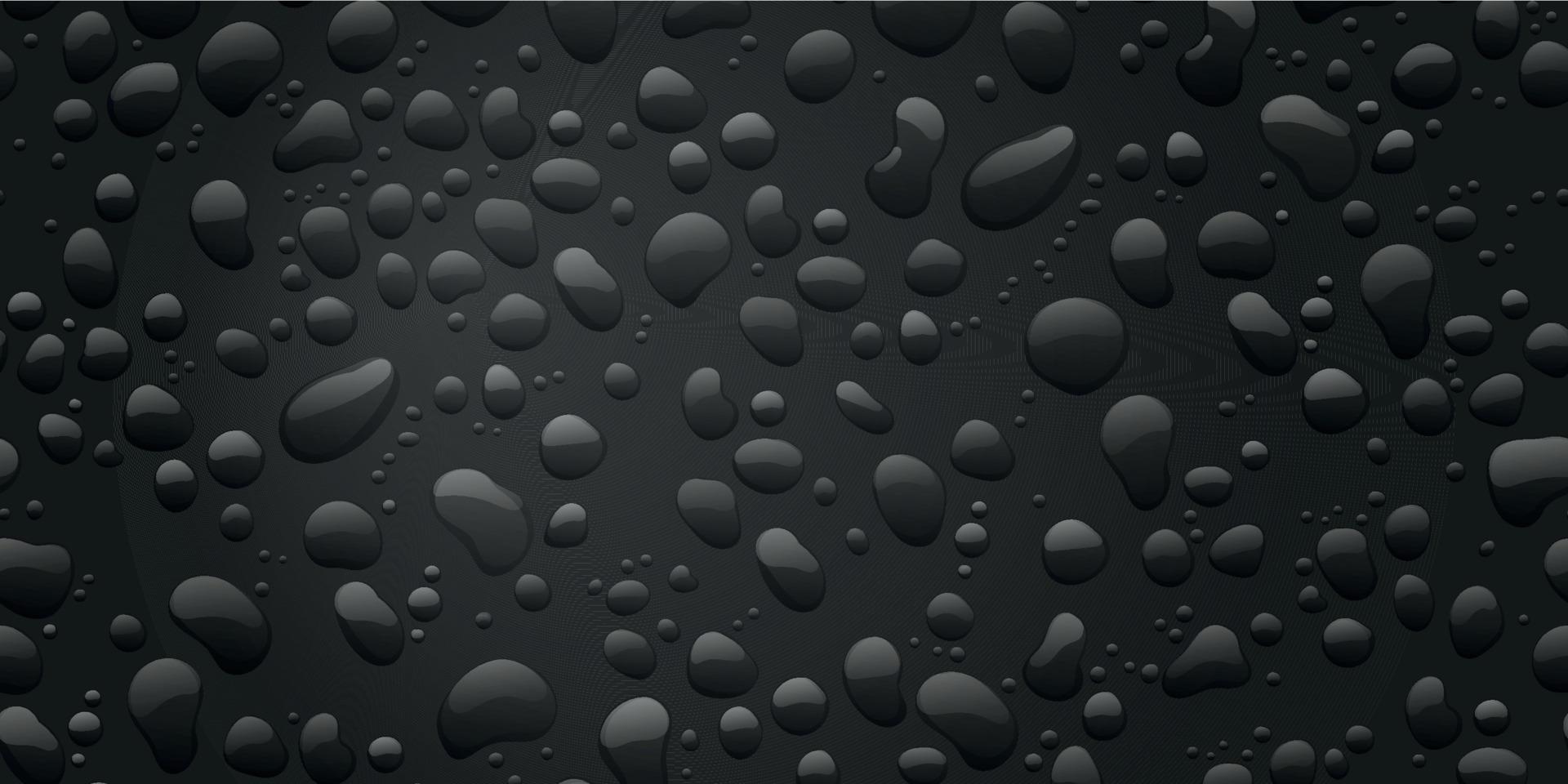 water druppels Aan zwart achtergrond. condensatie van realistisch zuiver regen druppels vector