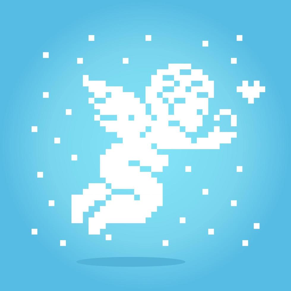 8 bit cupido-pixels. fee in vectorillustratie. vector