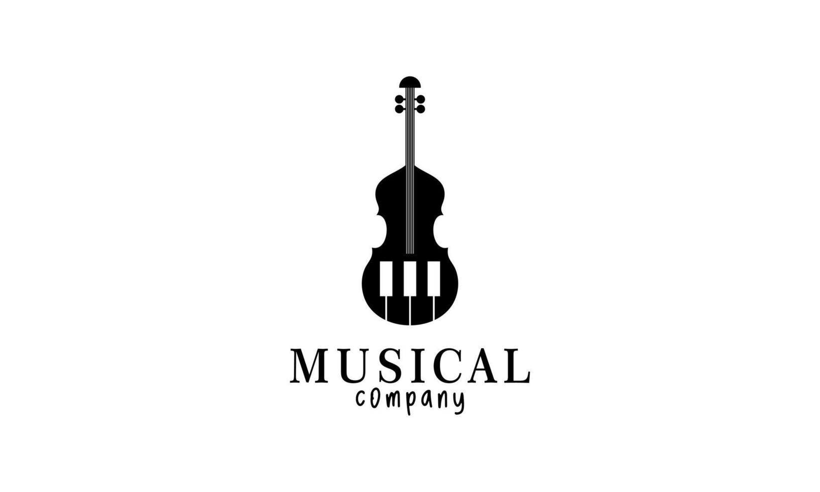 printviool, piano sleutel, musical instrument logo ontwerp vector