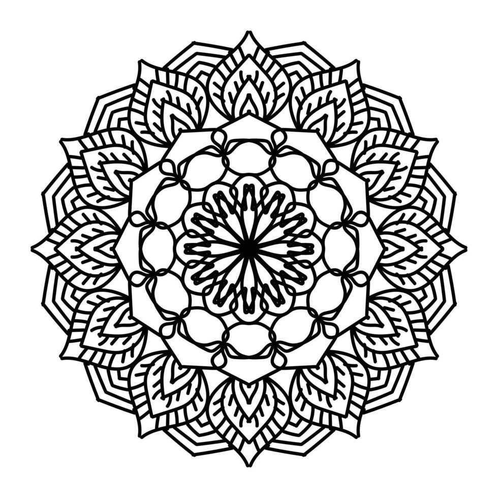 zwart mandala, luxe sier- mandala ontwerp achtergrond, mandala ontwerp, mandala, patroon kleur boek kunst behang ontwerp, tegel patroon, groet kaart, zwart en wit mandala vector