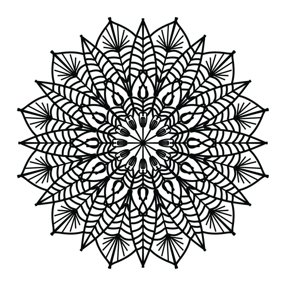 zwart mandala, luxe sier- mandala ontwerp achtergrond, mandala ontwerp, mandala, patroon kleur boek kunst behang ontwerp, tegel patroon, groet kaart, zwart en wit mandala vector