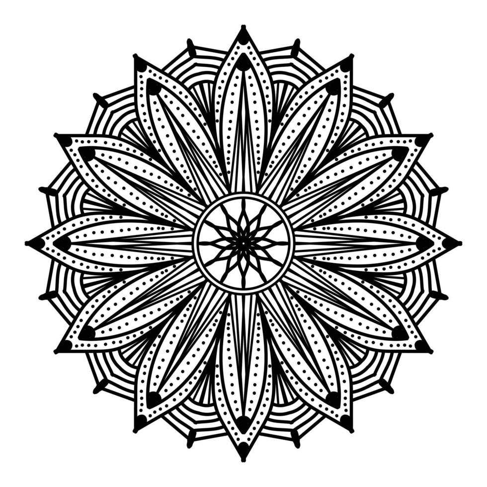 zwart mandala, luxe sier- mandala ontwerp achtergrond, mandala ontwerp, mandala, patroon kleur boek kunst behang ontwerp, tegel patroon, groet kaart, zwart en wit mandala vector