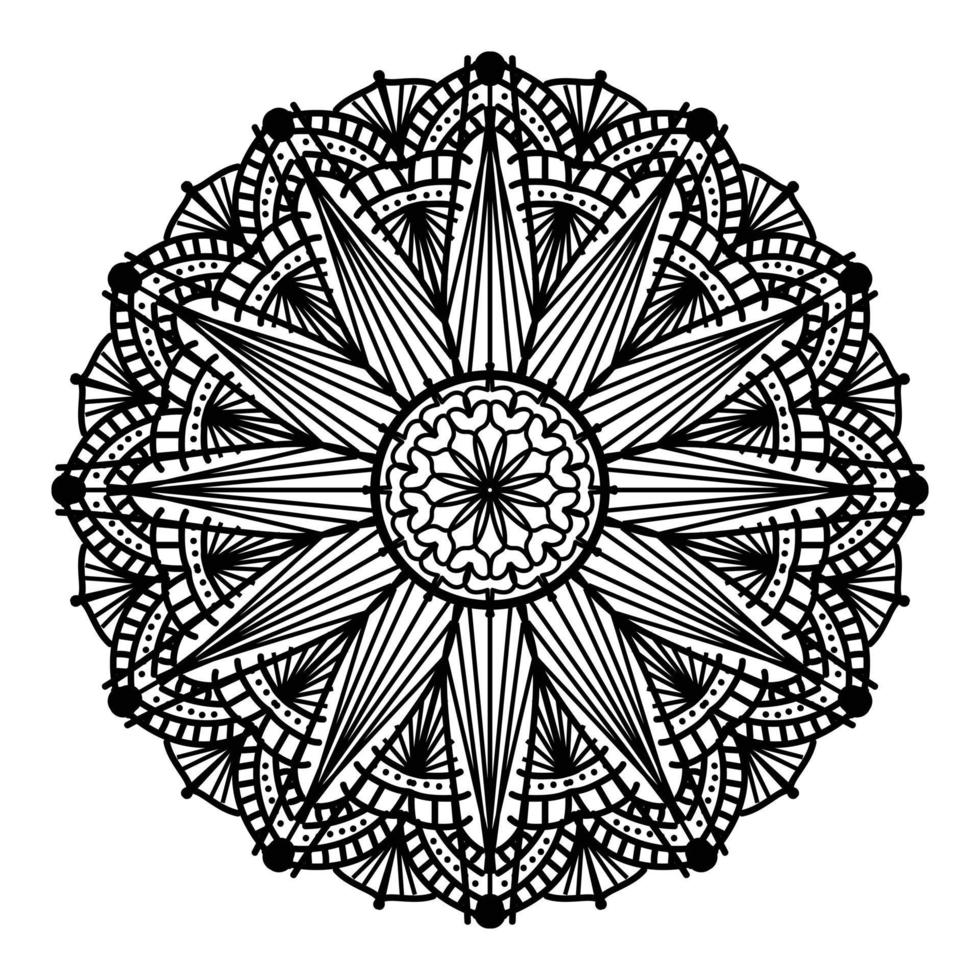 zwart mandala, luxe sier- mandala ontwerp achtergrond, mandala ontwerp, mandala, patroon kleur boek kunst behang ontwerp, tegel patroon, groet kaart, zwart en wit mandala vector