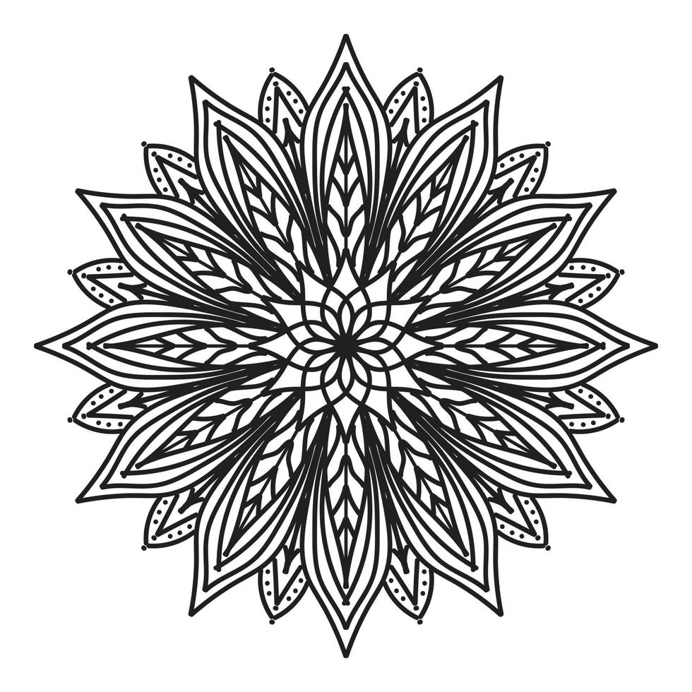 zwart mandala, luxe sier- mandala ontwerp achtergrond, mandala ontwerp, mandala, patroon kleur boek kunst behang ontwerp, tegel patroon, groet kaart, zwart en wit mandala vector