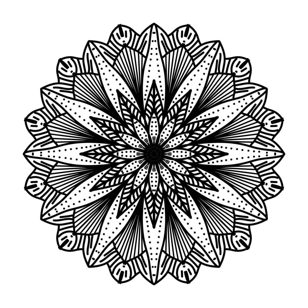 zwart mandala, luxe sier- mandala ontwerp achtergrond, mandala ontwerp, mandala, patroon kleur boek kunst behang ontwerp, tegel patroon, groet kaart, zwart en wit mandala vector