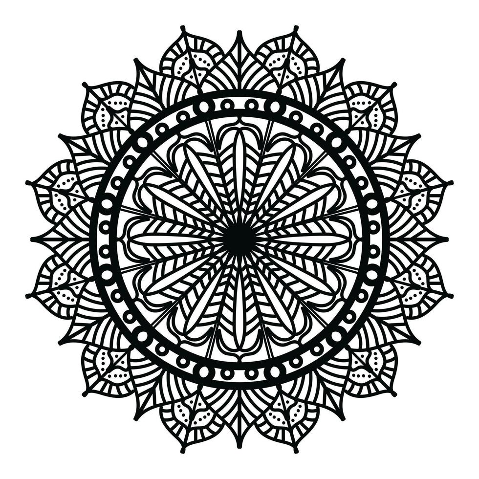 zwart mandala, luxe sier- mandala ontwerp achtergrond, mandala ontwerp, mandala, patroon kleur boek kunst behang ontwerp, tegel patroon, groet kaart, zwart en wit mandala vector