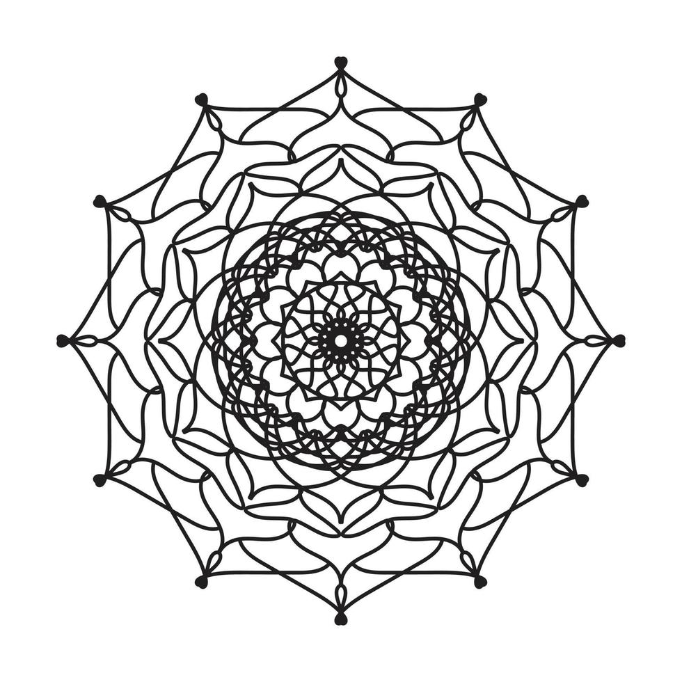 zwart mandala, luxe sier- mandala ontwerp achtergrond, mandala ontwerp, mandala, patroon kleur boek kunst behang ontwerp, tegel patroon, groet kaart, zwart en wit mandala vector