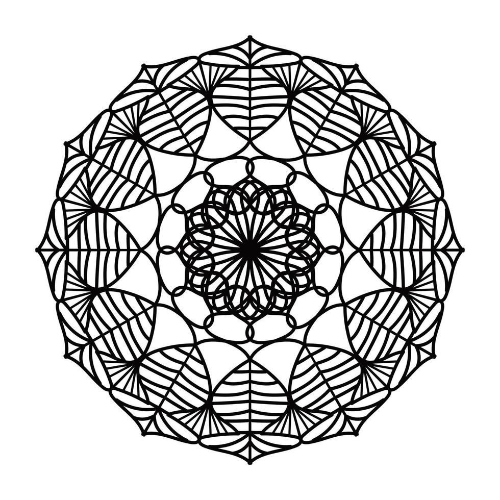 zwart mandala, luxe sier- mandala ontwerp achtergrond, mandala ontwerp, mandala, patroon kleur boek kunst behang ontwerp, tegel patroon, groet kaart, zwart en wit mandala vector