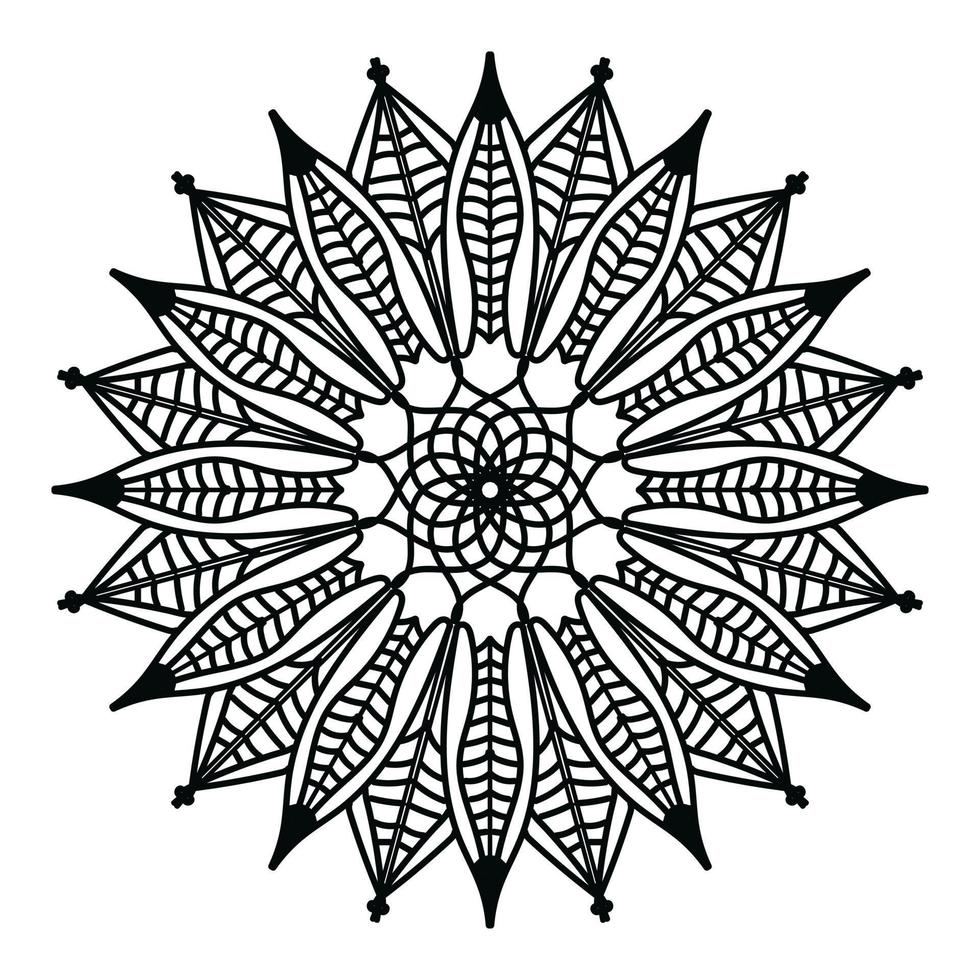 zwart mandala, luxe sier- mandala ontwerp achtergrond, mandala ontwerp, mandala, patroon kleur boek kunst behang ontwerp, tegel patroon, groet kaart, zwart en wit mandala vector