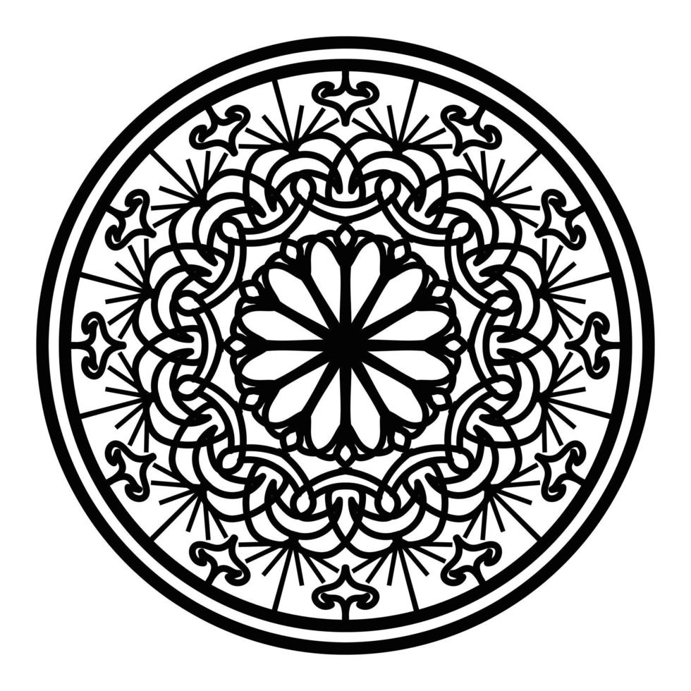 zwart mandala, luxe sier- mandala ontwerp achtergrond, mandala ontwerp, mandala, patroon kleur boek kunst behang ontwerp, tegel patroon, groet kaart, zwart en wit mandala vector