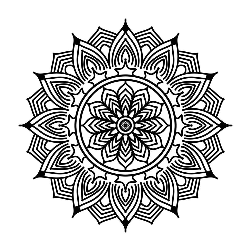 zwart mandala, luxe sier- mandala ontwerp achtergrond, mandala ontwerp, mandala, patroon kleur boek kunst behang ontwerp, tegel patroon, groet kaart, zwart en wit mandala vector