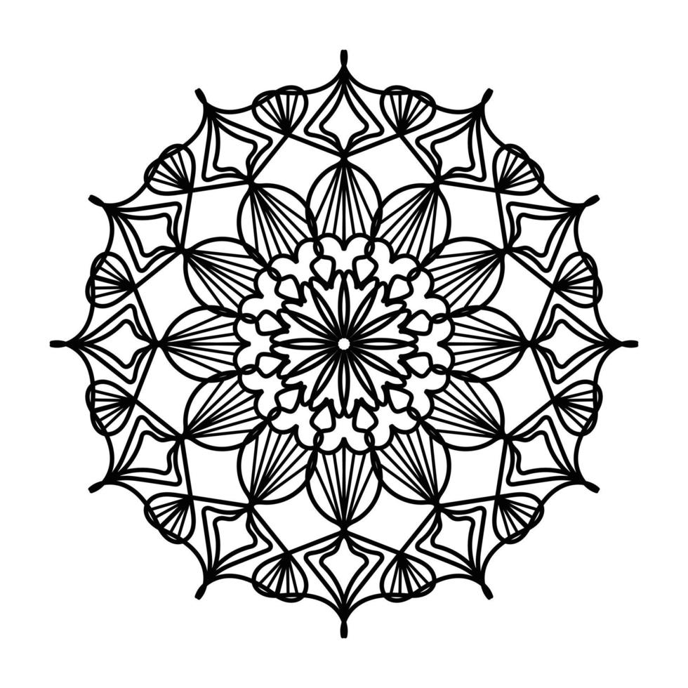 zwart mandala, luxe sier- mandala ontwerp achtergrond, mandala ontwerp, mandala, patroon kleur boek kunst behang ontwerp, tegel patroon, groet kaart, zwart en wit mandala vector