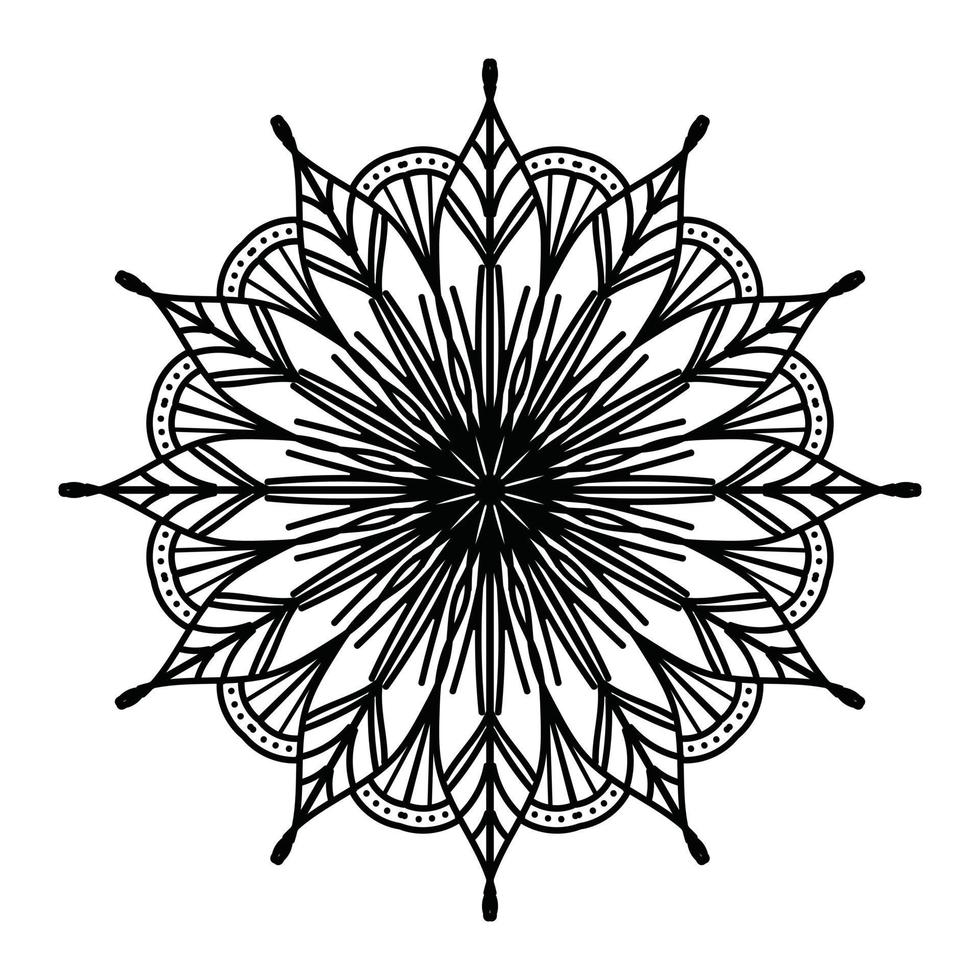 zwart mandala, luxe sier- mandala ontwerp achtergrond, mandala ontwerp, mandala, patroon kleur boek kunst behang ontwerp, tegel patroon, groet kaart, zwart en wit mandala vector