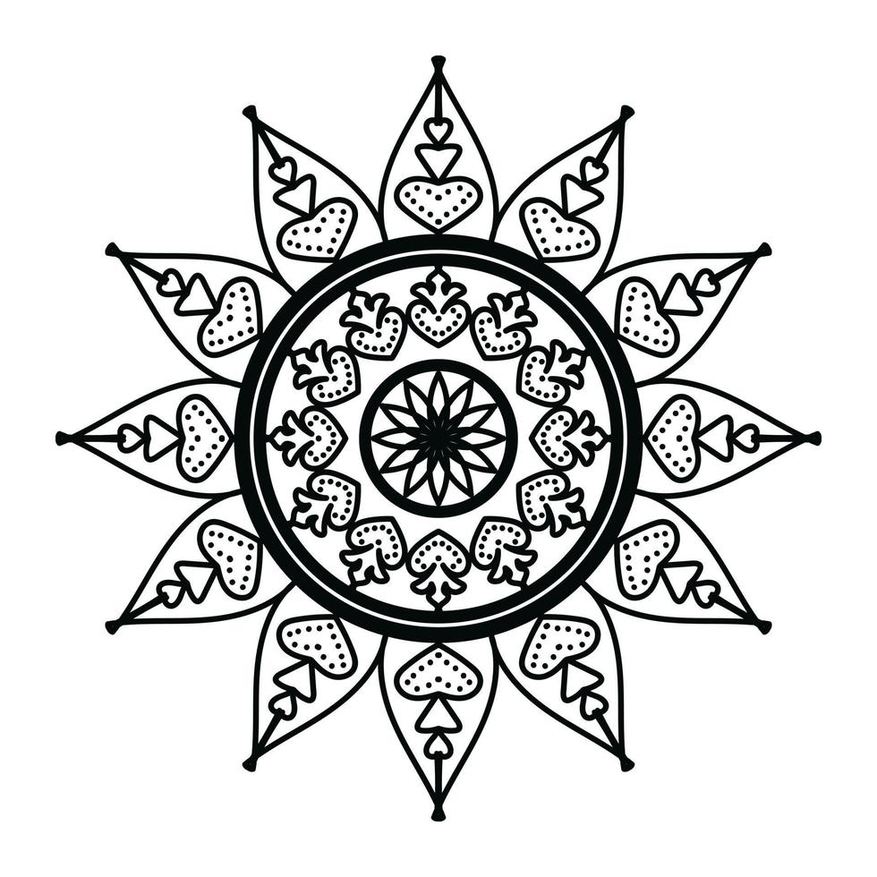 zwart mandala, luxe sier- mandala ontwerp achtergrond, mandala ontwerp, mandala, patroon kleur boek kunst behang ontwerp, tegel patroon, groet kaart, zwart en wit mandala vector