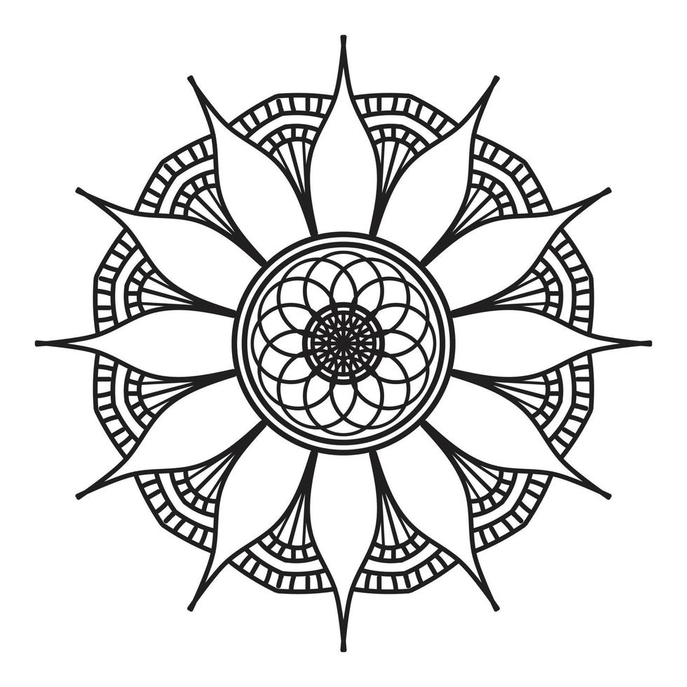 zwart mandala, luxe sier- mandala ontwerp achtergrond, mandala ontwerp, mandala, patroon kleur boek kunst behang ontwerp, tegel patroon, groet kaart, zwart en wit mandala vector