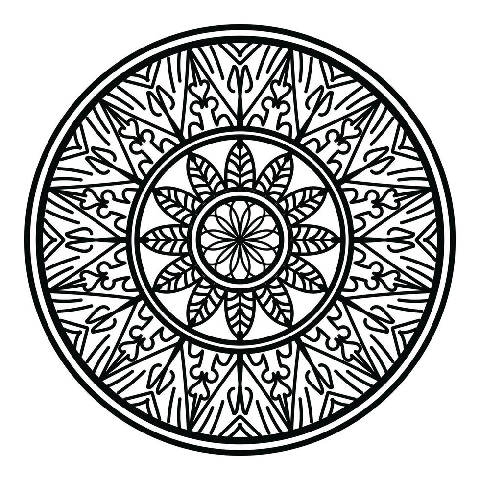 zwart mandala, luxe sier- mandala ontwerp achtergrond, mandala ontwerp, mandala, patroon kleur boek kunst behang ontwerp, tegel patroon, groet kaart, zwart en wit mandala vector