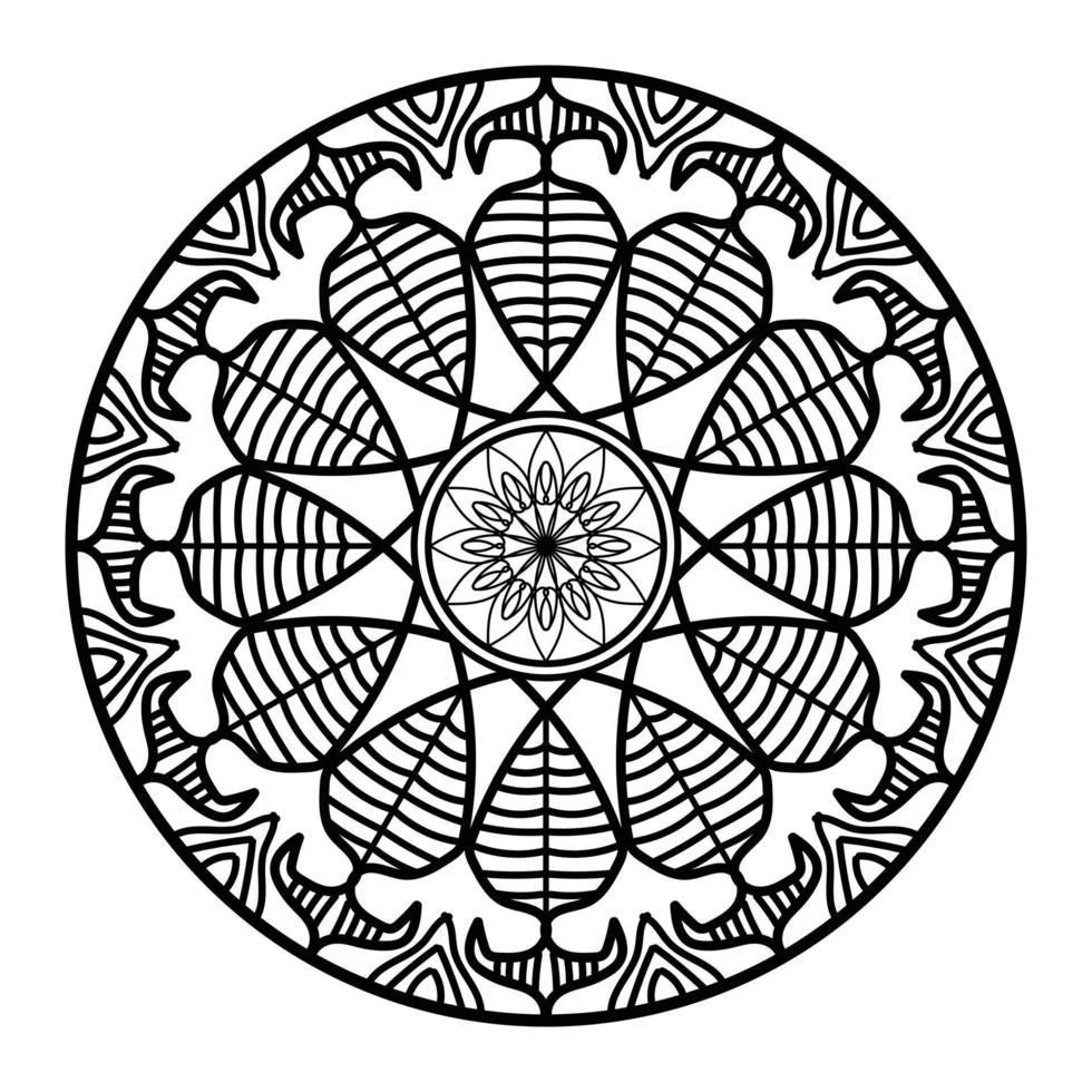 zwart mandala, luxe sier- mandala ontwerp achtergrond, mandala ontwerp, mandala, patroon kleur boek kunst behang ontwerp, tegel patroon, groet kaart, zwart en wit mandala vector