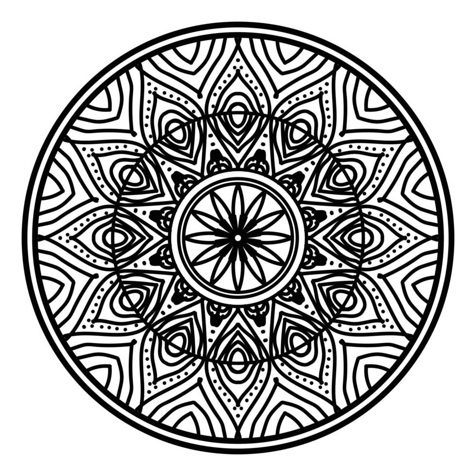 zwart mandala, luxe sier- mandala ontwerp achtergrond, mandala ontwerp, mandala, patroon kleur boek kunst behang ontwerp, tegel patroon, groet kaart, zwart en wit mandala vector