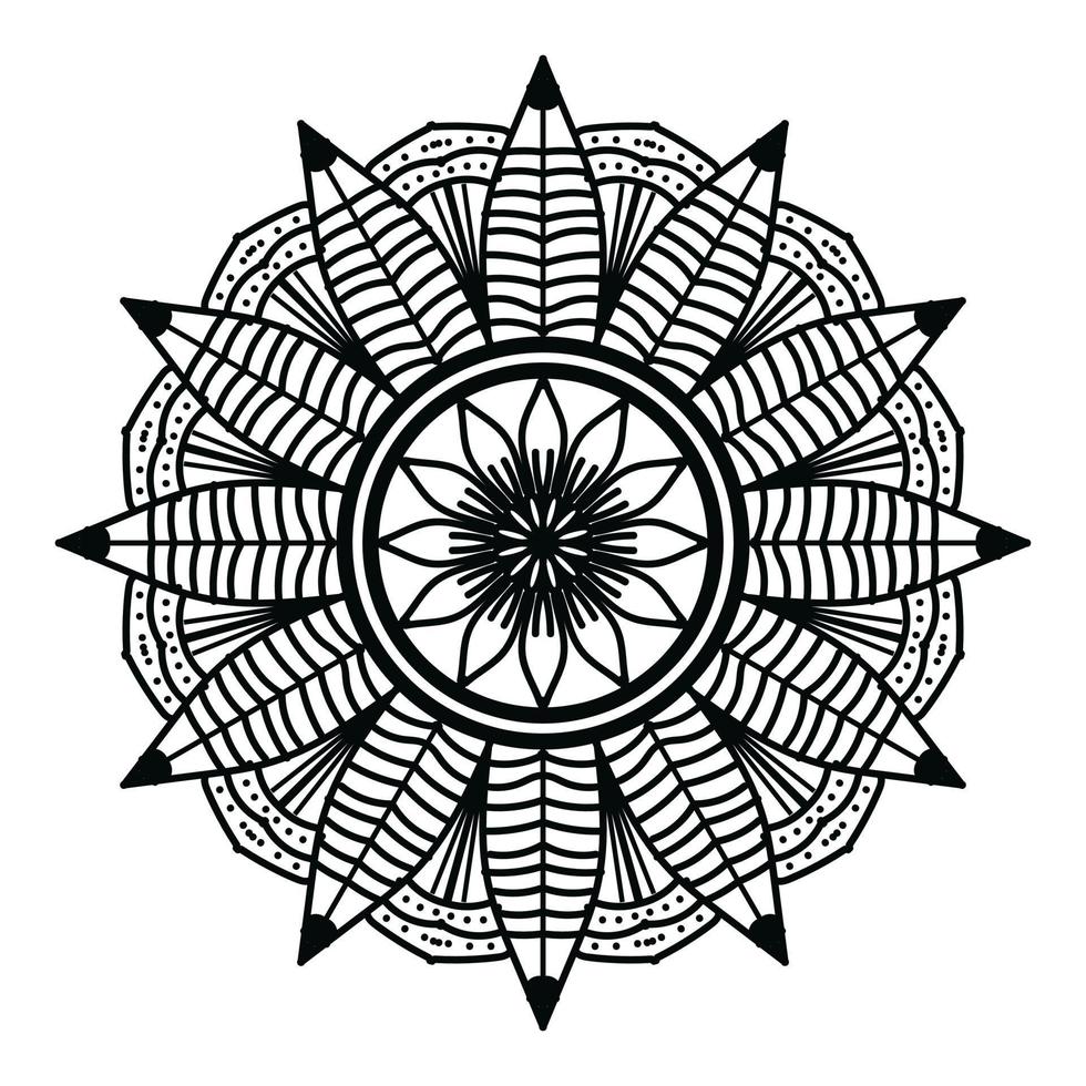 zwart mandala, luxe sier- mandala ontwerp achtergrond, mandala ontwerp, mandala, patroon kleur boek kunst behang ontwerp, tegel patroon, groet kaart, zwart en wit mandala vector