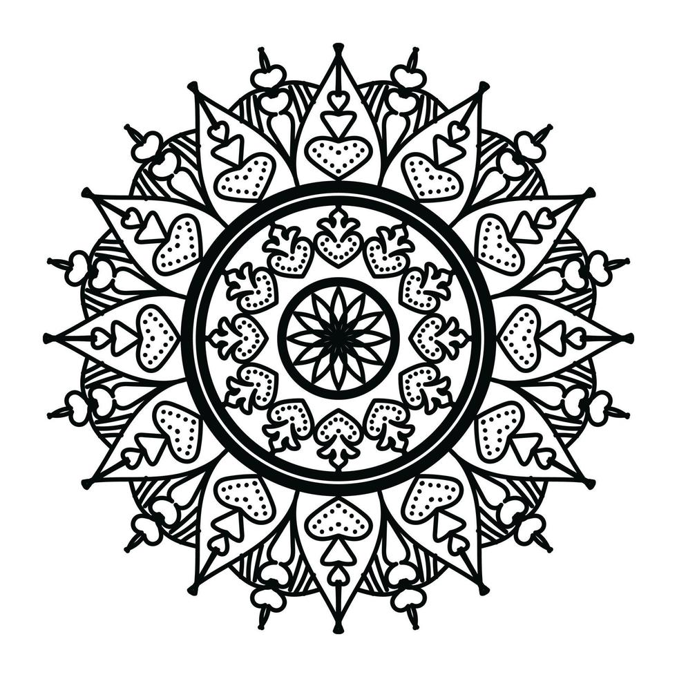 zwart mandala, luxe sier- mandala ontwerp achtergrond, mandala ontwerp, mandala, patroon kleur boek kunst behang ontwerp, tegel patroon, groet kaart, zwart en wit mandala vector