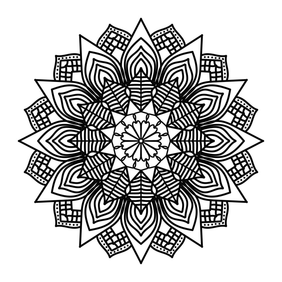 zwart mandala, luxe sier- mandala ontwerp achtergrond, mandala ontwerp, mandala, patroon kleur boek kunst behang ontwerp, tegel patroon, groet kaart, zwart en wit mandala vector