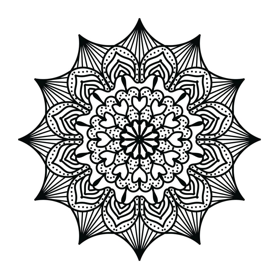 zwart mandala, luxe sier- mandala ontwerp achtergrond, mandala ontwerp, mandala, patroon kleur boek kunst behang ontwerp, tegel patroon, groet kaart, zwart en wit mandala vector