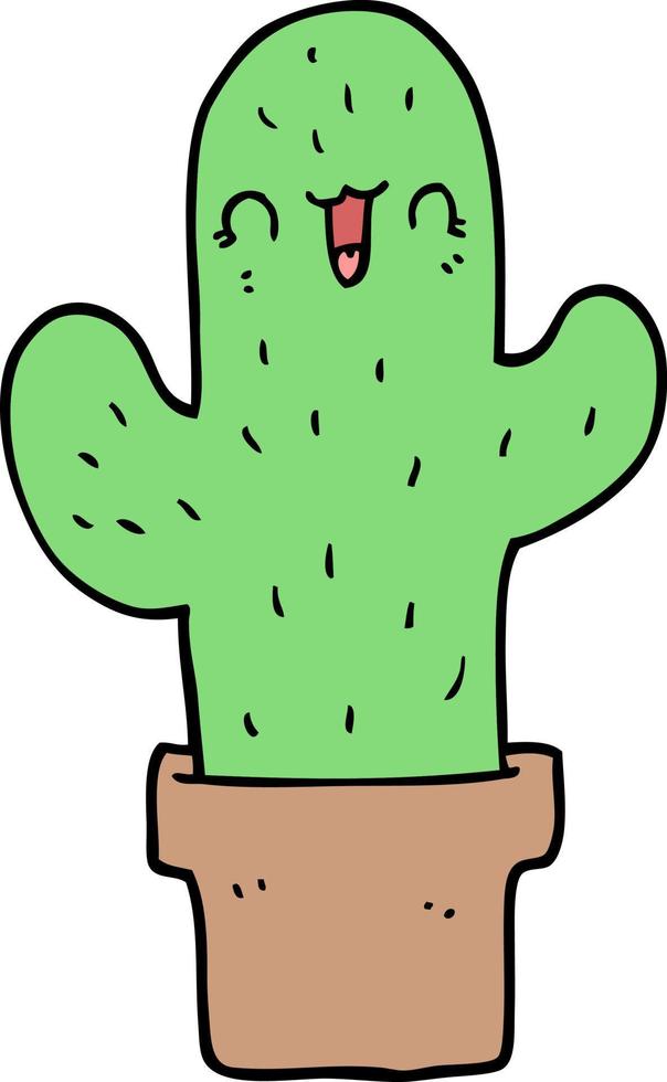 tekening karakter tekenfilm cactus vector