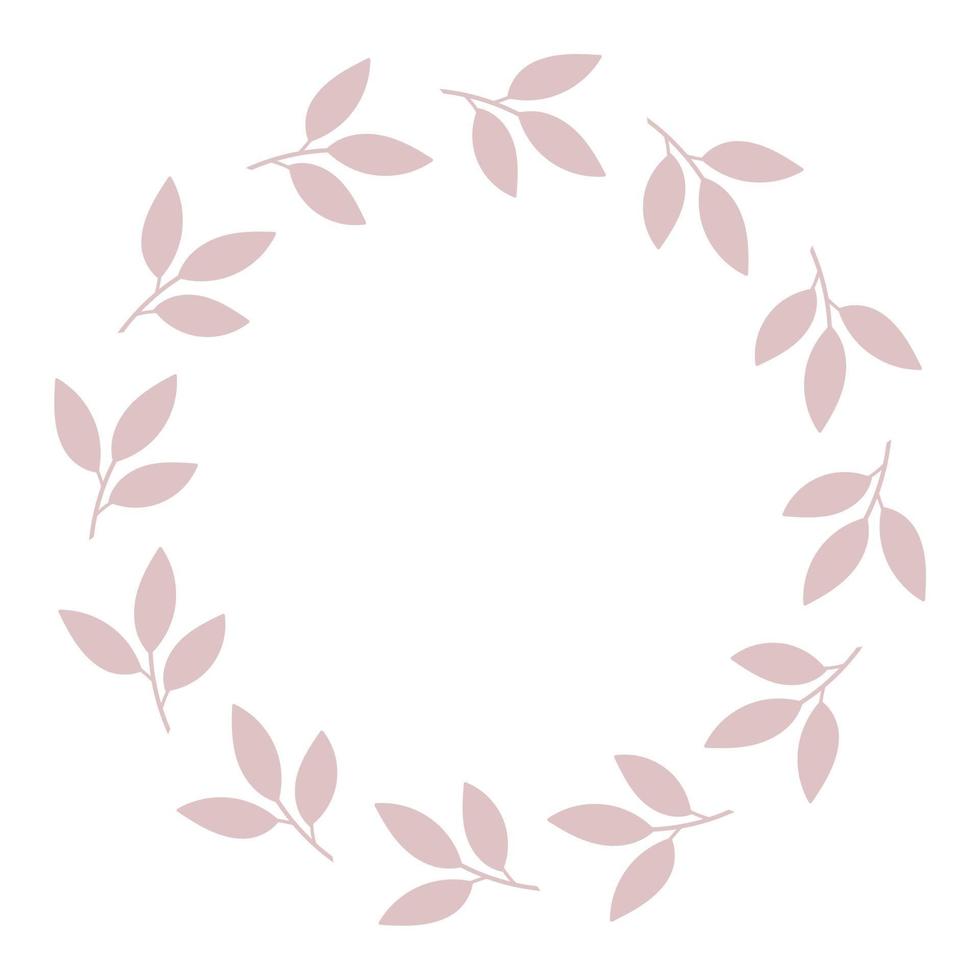 ronde delicaat bloemen decoratief kader van bladeren. sjabloon voor bruiloft uitnodigingen, kaarten. vector gemakkelijk illustratie geïsoleerd Aan wit achtergrond